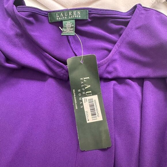 Lauren Ralph Lauren Keyhole Neck Long Sleeve Tunic Top Purple Hi Low Women's 2X‎ - Picture 5 of 7